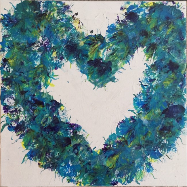 Blue Flower Heart
